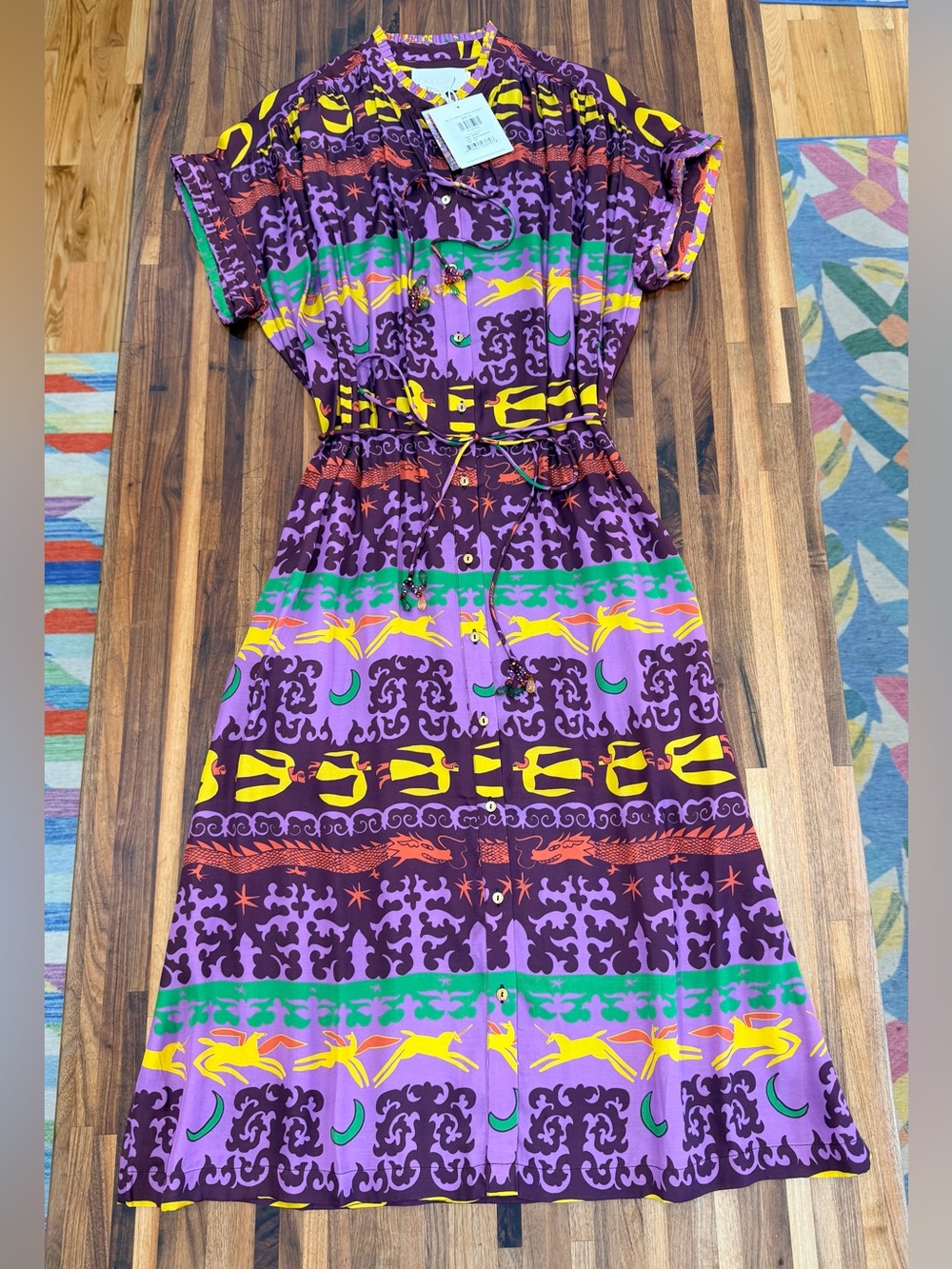 NWT - Carolina K Valerie Kaftan in dragon horse multi - Small / Medium
